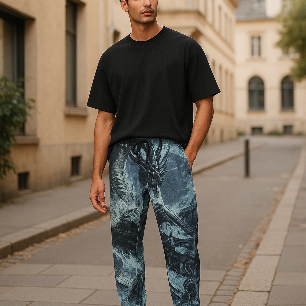 Retrovert Abstract Graphic Knit Jogger Pants